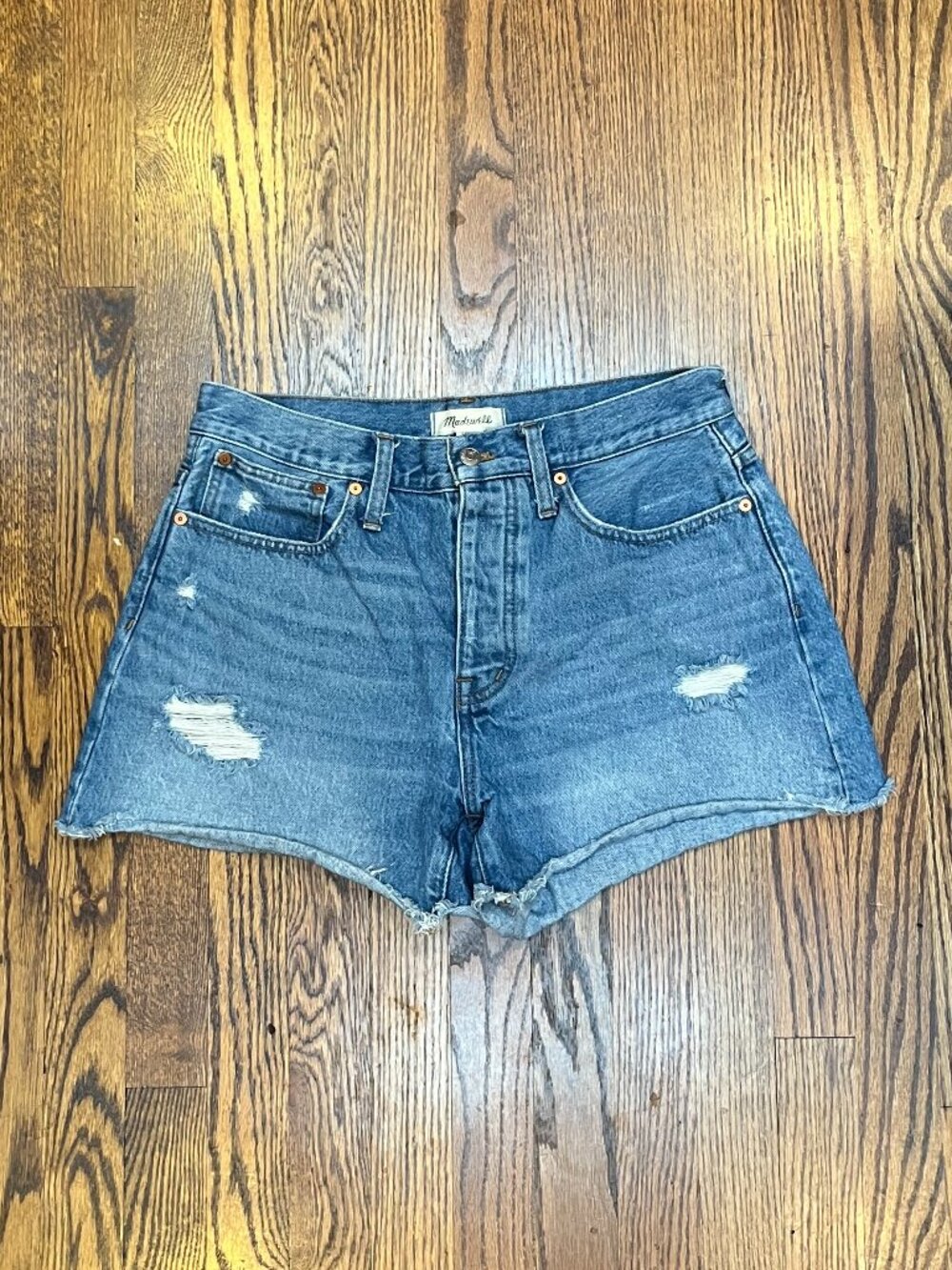 Madewell Curvy Relaxed Denim Shorts Button Fly size 26 XCOND